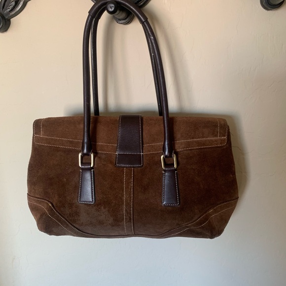 Coach Brown Suede Handbag - Picture 2 of 9